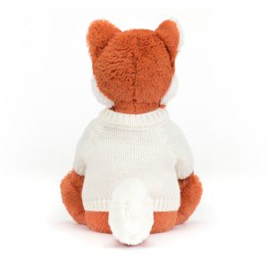 Bashful Fox Cub with Personalised Cream Jumper