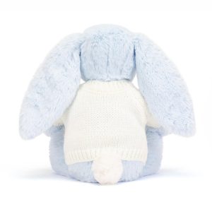 Bashful Blue Bunny with Personalised Cream Jumper