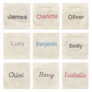 Bashful Pink Bunny with Personalised Cream Jumper