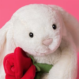 Cream Bunny With Rose